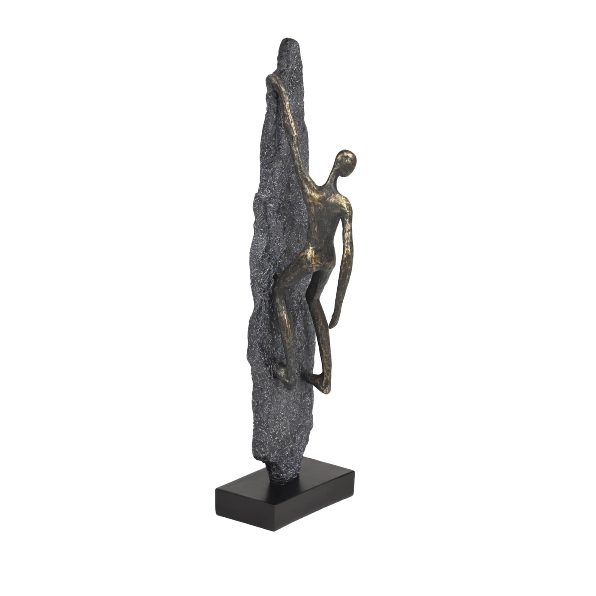 Bronze Resin Industrial Sculpture, Climbing 19" x 6" x 5"